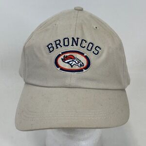 Vintage Denver Broncos Logo Athletic Hat Tan Khaki Adjustable Strapback Cap NFL